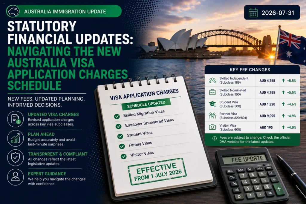 Statutory Financial Updates: Navigating the New Australia Visa Application Charges  Schedule 