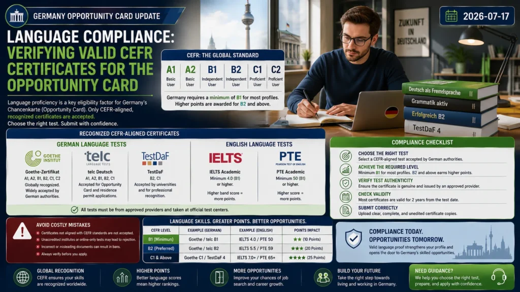 Language Compliance: Verifying Valid CEFR Certificates for the Opportunity Card